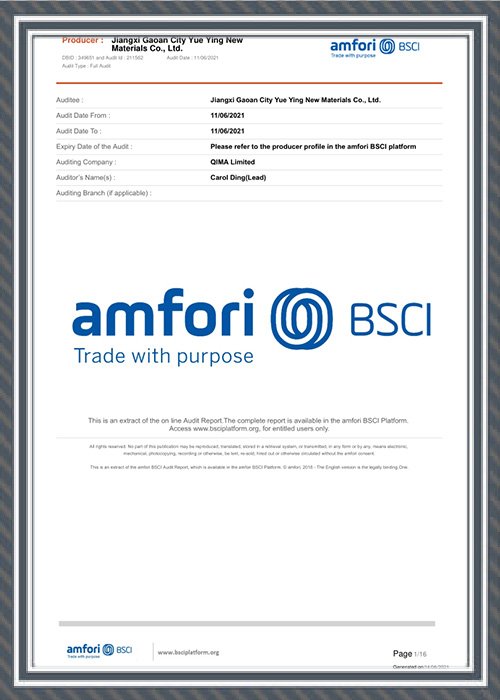 BSCI certificate