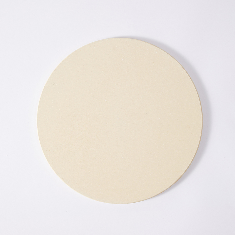 Round Beige Ceramic Pizza Stone With Handles
