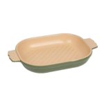 Rectangular Ceramic Baking Tray with Handle，Porcelain Large Baking Dishes for Casserole, Lasagne, Roasting, Baking