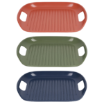 Ceramic Baking Plate，Porcelain Rectangular Grill with Handle