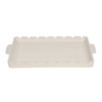 Barbecue plate with handle for skewers