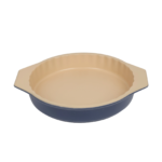 Circular pastry plate with handle Commercial grade ceramic baking tray
