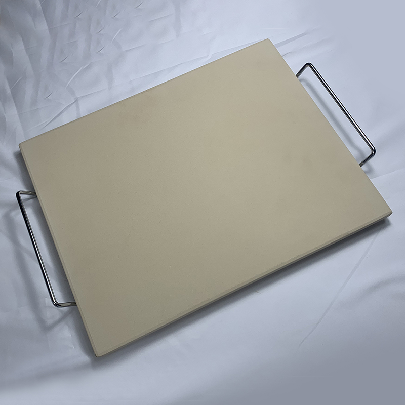 Square baking stone set with serving rack