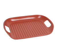 Ceramic Baking Plate，Porcelain Rectangular Grill with Handle